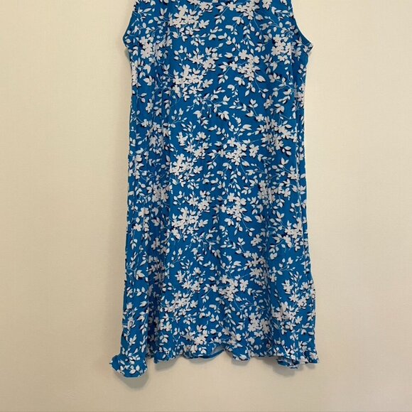 DRAPER JAMES Ruffle Nightie Blue White Floral Sleeveless PJ Nightgown Mini Dress - Picture 6 of 15